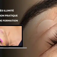 Formation sur le rehaussement de cils. Apprenez si peut on mettre du mascara sur un rehaussement de cils. Accès illimité, option pratique, 4h de formation.