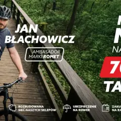 Jan Błachowicz, ambasador marki Romet, zachęca do zakupu rowerów MTB taniej nawet o 7000 zł.