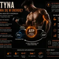 Kreatyna co daje? Większa siła, wydolność i lepsza regeneracja. Pomaga szybciej odbudować ATP, co przekłada się na lepsze efekty treningu.
