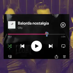 Fedez e Achille Lauro, con la schermata di Spotify che mostra "Balorda nostalgia" di Olly.