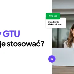 Kody GTU, w tym GTU_13, pomagają w prawidłowym rozliczaniu faktur. Kobieta pracuje przy laptopie.