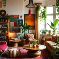 Wohnzimmer boho style deko: kreative Ideen für einen einzigartigen Look