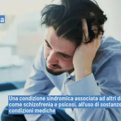 Uomo con mano tra i capelli, testo "Catatonia" e descrizione del suo significato.