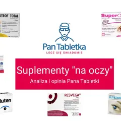 Suplementy diety na oczy: Nutrof Total, SuperOptic, Luteina max-complex, Maxiluten, Resvega, MultiOFTI, Lutezan Premium. Wiele z nich zawiera witaminę B9.