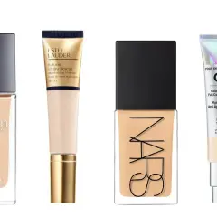 Fyra foundations för torr hy: Dior Forever Skin Glow, Estée Lauder Hydra Rescue, NARS och IT Cosmetics CC+.