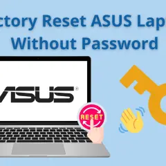 Jak zresetować laptopa Asus Windows 10 bez hasła? Ikona resetowania i klucz symbolizują rozwiązanie problemu.