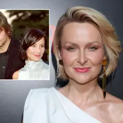 Marieta Żukowska z mężem na zdjęciu z przeszłości. Aktorka w białej kreacji i z charakterystyczną biżuterią.