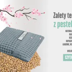 Szary termofor z pestek wiśni, idealny na chłodne dni. Naturalny, ekologiczny i wielorazowy.