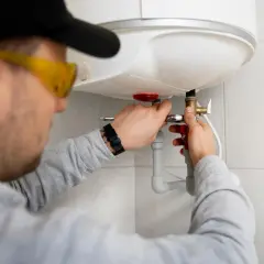 Instalator naprawia bojler, być może z powodu błędu Buderus 6a.