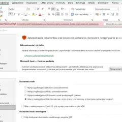 Excel blokuje makra, bo pisarz amator użył zbyt skomplikowanych. Bezpieczeństwo przede wszystkim!