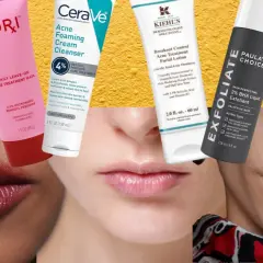 Hudvårdsprodukter mot hormonell acne: Jori, CeraVe, Kiehl's och Paula's Choice.