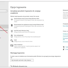 Ustawienia konta Windows. Wybierz "Opcje logowania", aby dowiedzieć się, jak założyć hasło na komputer, skonfigurować PIN lub inne metody logowania.
