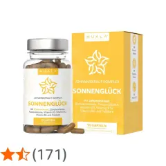 Nuala Sonnen glück: Johanniskraut Komplex mit Vitamin D3, B-Vitaminen und Folsäure für Ihr Wohlbefinden.