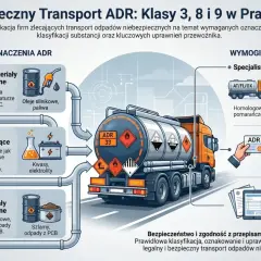 Transport ADR: klasyfikacja materiałów (klasy 3, 8, 9), wymagania dla przewoźnika i dokumentacja. Bezpieczeństwo to priorytet!
