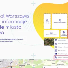Geoportal Warszawa: jak sprawdzić pozwolenie na budowę. Kliknij "Rejestr pozwoleń na budowę" w menu "Zobacz więcej".