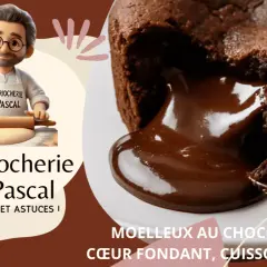 Un délicieux coulant au chocolat, cœur fondant, prêt à être dégusté. La Briocherie de Pascal vous partage ses recettes.