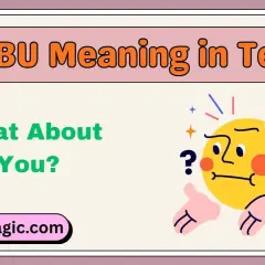 WBU significato: "What About You?". Un'emoji pensierosa con punti interrogativi e un sito web.
