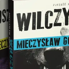 Okładka kryminału "Wilczyca" Mieczysław Gorzka. Widoczny fragment pyska wilka i odcisk palca.