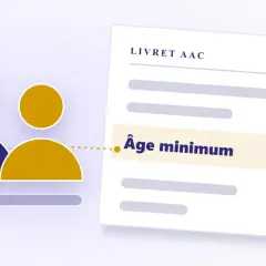 Le livret AAC indique l'âge minimum de 15 ans pour la conduite accompagnée, symbolisé par deux silhouettes.