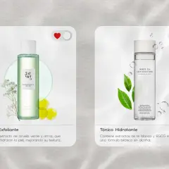 Tónico exfoliante con ciruela verde y arroz para calmar e hidratar. Tónico hidratante con té blanco y EGCG, ideal para saber para que sirve el tonico facial.