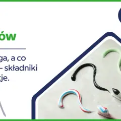 Kolorowe pasty do zębów uformowane w znaki zapytania i na szczoteczkach. Czy to najlepsze, czy najgorsze pasty do zębów? Analiza składników.