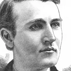 Portret mężczyzny w stylu rycin. Czy to on, kto wynalazł prąd?