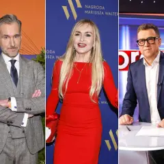 Trzech prezenterów Faktów TVN: Piotr Kraśko, Justyna Pochanke i Grzegorz Kajdanowicz.