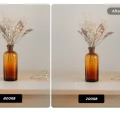Porównanie zdjęć: przed (800KB) i po (200KB). Dowiedz się, jak zmniejszyć rozmiar zdjęcia iPhone, zachowując jakość HD.