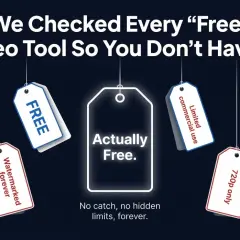 Tags for AI video generation tools in 2026 reveal hidden limitations. One tag says "Actually Free.