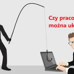 Złodziej z wędką próbuje "złapać" pracownika przy laptopie. Czy to nieuczciwa konkurencja?