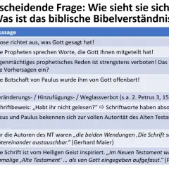 Tabelle mit Bibelstellen und Aussagen zur Autorität von Gottes Wort. Die Schrift ist inspiriert und hat absolute Autorität.