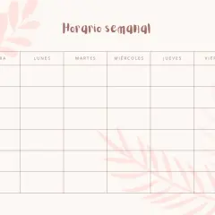 Plantillas bonitos horarios para imprimir con diseño floral. Organiza tu semana con este horario semanal.
