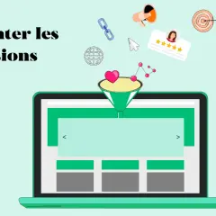 Augmenter les conversions : un entonnoir de marketing sur un ordinateur portable, symbolisant l'optimisation du taux de conversion.