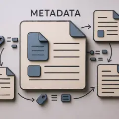Diagrama ilustra cómo los metadatos de un documento se conectan y organizan.