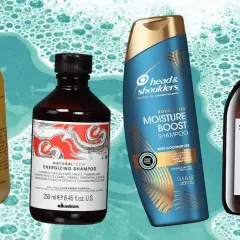 Cuatro botellas de champú: Firsthand, Davines, Head & Shoulders y Sachajuan. El mejor champú para tu cabello.