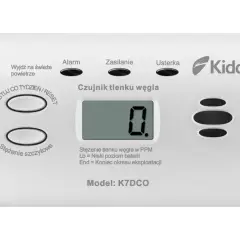 Czujnik czadu Kidde K7DCO, który pika co 30 sekund, pokazuje 0 PPM.