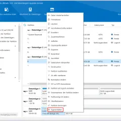 MiniTool Partition Wizard zeigt die Option "Eigenschaften" für eine FAT32-Partition unter Windows 11.