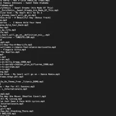 A list of song titles, including "The Communist Internationale" and other tracks, formatted as m3u files for a playlist.