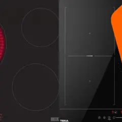 Piani cottura a confronto: uno con resistenza visibile e uno a induzione. Vetroceramica e induzione, non sono la stessa cosa!