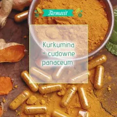 Kurkumina w kapsułkach i korzeń, otoczona proszkiem. Poznaj jej cudowne właściwości i odpowiednie kurkumina dawkowanie.