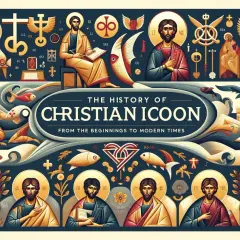 Historia chrześcijańskiego **icon**u od początków do czasów współczesnych. Wizerunki świętych, ryby i symbole wiary.