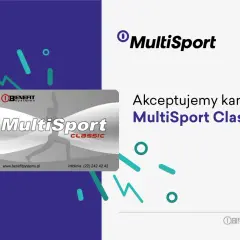 Karta MultiSport Classic z sylwetką ćwiczącej osoby i logo Benefit Systems.