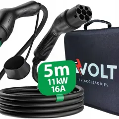 Kabel do ładowania samochodu elektrycznego 5m, 11kW, 16A, z torbą.