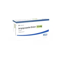Opakowanie leku Aripiprazole Orion 15 mg, zawierające 28 tabletek.