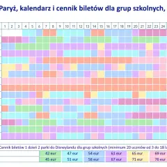 Kalendarz i cennik biletów do Disneylandu Paryż dla grup szkolnych. Sprawdź, ile kosztuje Disneyland w 2025 roku, od 42 euro za dziecko.