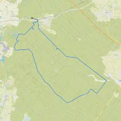 Niemodlin trasa: mapa z zaznaczoną pętlą przez pola i lasy, zaczynającą się w okolicach Szydłowa.