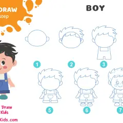 Guía paso a paso para crear dibujos para dibujar fácil de un niño. Aprende a dibujar un niño con estos sencillos pasos.