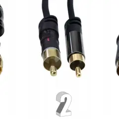 Trzy rodzaje klotz kable: RCA, mini-jack i XLR.