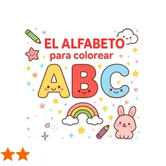 El ABC para colorear con un conejito, arcoíris y estrellas. ¡Diversión garantizada!