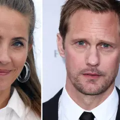 Porträtt av Tuva Novotny och Alexander Skarsgård, två framstående svenska skådespelare.